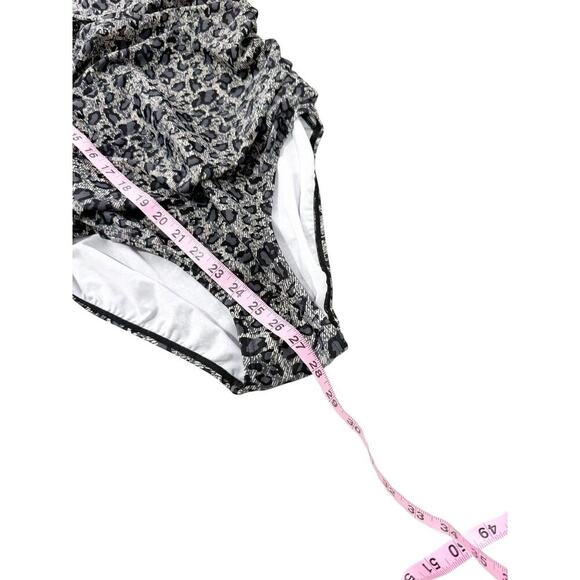 Caribbean Sand One Piece Swimsuit Gray Grey Leopard Modest Beach Womens 12 - Picture 8 of 8